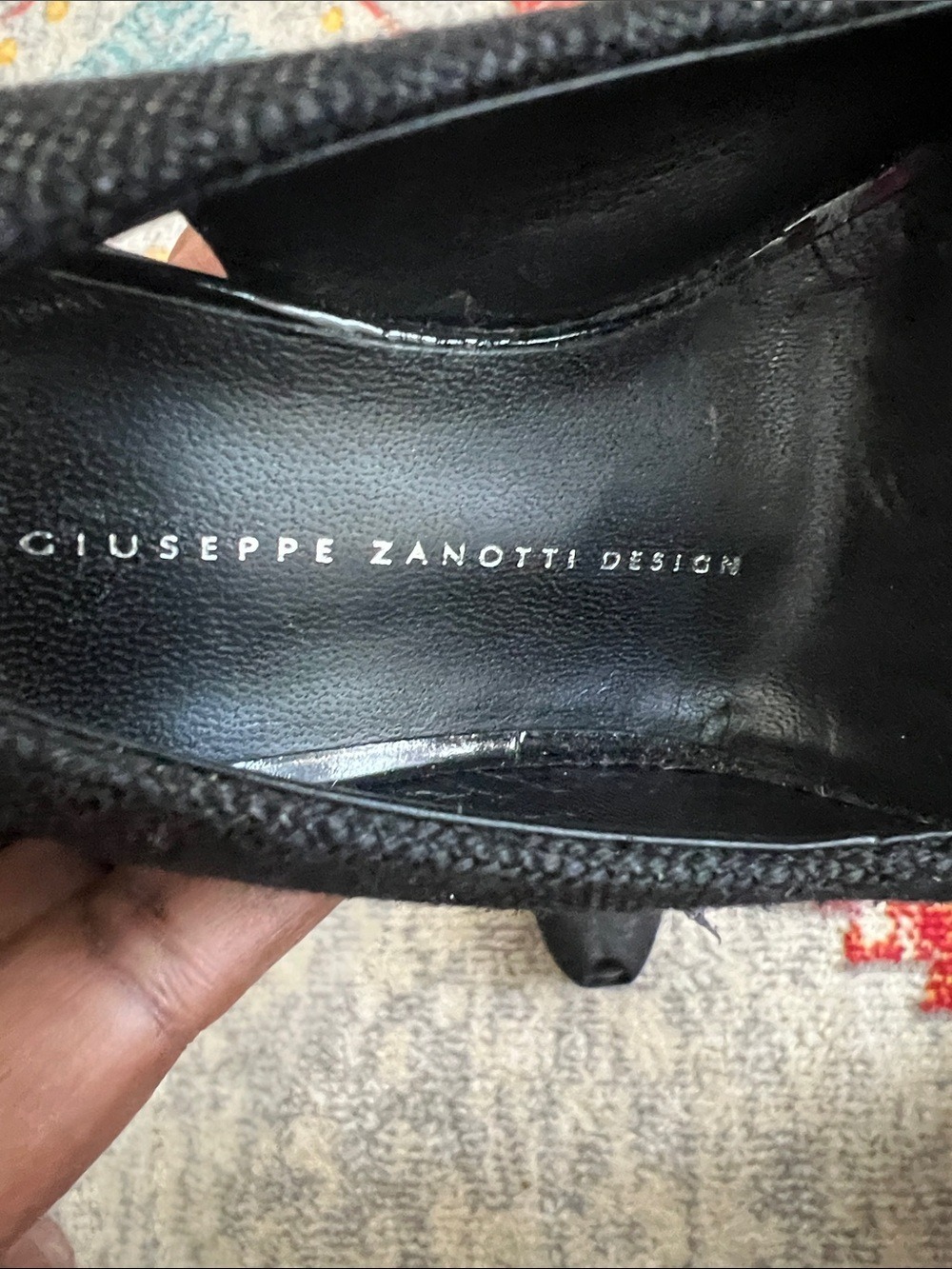 Giuseppe Zanotti Black Peep Toe Slingback Platform Pumps 7.5 Designer Evening - Picture 6 of 11